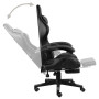 Racing Chair With Footrest Black And Grey Faux Leather thumbnail 3
