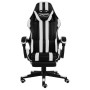 Racing Chair With Footrest Black And White Faux Leather thumbnail 2
