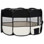 Foldable Dog Playpen With Carrying Bag Black 145x145x61 Cm thumbnail 4