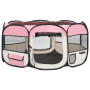 Foldable Dog Playpen With Carrying Bag Pink 145x145x61 Cm thumbnail 5