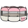 Foldable Dog Playpen With Carrying Bag Pink 145x145x61 Cm thumbnail 7