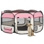 Foldable Dog Playpen With Carrying Bag Pink 145x145x61 Cm thumbnail 1