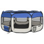 Foldable Dog Playpen With Carrying Bag Blue 145x145x61 Cm thumbnail 2