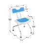 Orthonica Height-Adjustable Foldable Aluminium Bathroom Shower Bath Chair thumbnail 4