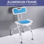 Orthonica Height-Adjustable Foldable Aluminium Bathroom Shower Bath Chair thumbnail 6