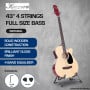 Karrera 43in Acoustic Bass Guitar - Natural thumbnail 9