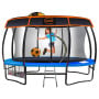 Kahuna Trampoline 14 ft with Basketball Set and Roof - Blue thumbnail 2