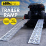 Kartrite Pair 2.3m Aluminium Folding Loading Ramps 680kg Heavy Duty for ATV Quad Bike Motorbike Farm Ute Trailer thumbnail 1