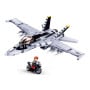 Sluban B0928 Model Kit FA18 Super Hornet Fighter Jet Plane RAAF Military Air Force Building Blocks Super Bumblebee DIY thumbnail 1