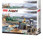Sluban B0981 Model Kit WWII Battle of Budapest Winter Counter Attack Military Bridge Checkpoint Diorama Army DIY Set Toy thumbnail 2
