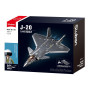 Sluban B1187 Model Kit 1:44 J20 Mighty Dragon Chinese Stealth Fighter Jet Plane Modern PLAAF Building Block DIY Set Toy thumbnail 2