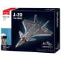 Sluban B1187 Model Kit 1:44 J20 Mighty Dragon Chinese Stealth Fighter Jet Plane Modern PLAAF Building Block DIY Set Toy thumbnail 2