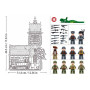 Sluban B1532 Model Kit 44cm Battle Of Sainte Mere Eglise D-Day WWII Paratrooper Army Building Blocks DIY Set Toy thumbnail 4