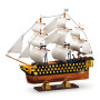 Sluban B1552 Model Kit 1:200 HMS Victory Sailing Battleship Warship Navy Vessel Boat Military DIY Construction Set Toy thumbnail 1