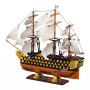 Sluban B1552 Model Kit 1:200 HMS Victory Sailing Battleship Warship Navy Vessel Boat Military DIY Construction Set Toy thumbnail 4