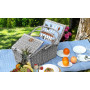Wicker 4 Person Folding Handle Picnic Basket With Blanket Grey thumbnail 1