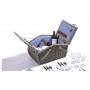 Wicker 4 Person Folding Handle Picnic Basket With Blanket Grey thumbnail 2