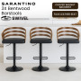 Sarantino Set of 3 Bentwood Walnut Barstool Leather Seat and Metal Base thumbnail 10