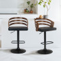 Sarantino Set of 3 Bentwood Walnut Barstool Leather Seat and Metal Base thumbnail 9