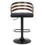 Sarantino Set of 2 Bentwood Walnut Barstool Leather Seat and Metal Base thumbnail 2