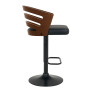 Sarantino Set of 2 Bentwood Walnut Barstool Leather Seat and Metal Base thumbnail 4