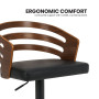 Sarantino Set of 2 Bentwood Walnut Barstool Leather Seat and Metal Base thumbnail 5