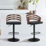 Sarantino Bentwood Walnut Barstool Leather Seat and Metal Base thumbnail 9