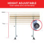 Powertrain 150cm Freestanding Ballet Barre Portable Adjustable Height Dance Bar Pine Wood Pole Home Studio thumbnail 5