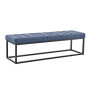 Cameron Button-Tufted Upholstered Bench with Metal Legs by Sarantino - Blue thumbnail 2