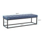 Cameron Button-Tufted Upholstered Bench with Metal Legs by Sarantino - Blue thumbnail 3