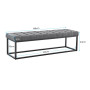 Cameron Button-Tufted Upholstered Bench with Metal Legs -Dark Grey thumbnail 3