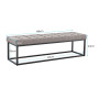 Cameron Button-Tufted Upholstered Bench with Metal Legs - Light Grey thumbnail 3
