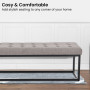 Cameron Button-Tufted Upholstered Bench with Metal Legs - Light Grey thumbnail 6