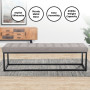 Cameron Button-Tufted Upholstered Bench with Metal Legs - Light Grey thumbnail 10