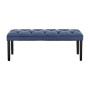 Cate Button-Tufted Upholstered Bench with Tapered Legs by Sarantino - Blue Linen thumbnail 1