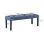 Cate Button-Tufted Upholstered Bench with Tapered Legs by Sarantino - Blue Linen thumbnail 3