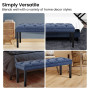 Cate Button-Tufted Upholstered Bench with Tapered Legs by Sarantino - Blue Linen thumbnail 7