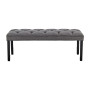 Cate Button-Tufted Upholstered Bench with Tapered Legs by Sarantino - Dark Grey thumbnail 1