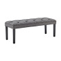 Cate Button-Tufted Upholstered Bench with Tapered Legs by Sarantino - Dark Grey thumbnail 2