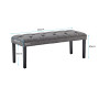 Cate Button-Tufted Upholstered Bench with Tapered Legs by Sarantino - Dark Grey thumbnail 3