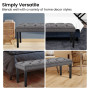 Cate Button-Tufted Upholstered Bench with Tapered Legs by Sarantino - Dark Grey thumbnail 7