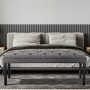Cate Button-Tufted Upholstered Bench with Tapered Legs by Sarantino - Dark Grey thumbnail 8