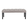 Cate Button-Tufted Upholstered Bench with Tapered Legs by Sarantino - Light Grey thumbnail 1