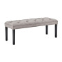 Cate Button-Tufted Upholstered Bench with Tapered Legs by Sarantino - Light Grey thumbnail 2