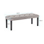 Cate Button-Tufted Upholstered Bench with Tapered Legs by Sarantino - Light Grey thumbnail 3