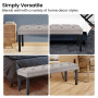 Cate Button-Tufted Upholstered Bench with Tapered Legs by Sarantino - Light Grey thumbnail 7