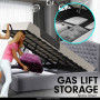 King Fabric Gas Lift Storage Bed Frame with Headboard - Dark Grey thumbnail 2