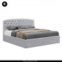 King Size Fabric Gas Lift Storage Bed Frame w/ Headboard Light Grey thumbnail 1