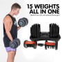 Powertrain 48KG Adjustable Dumbbell Set - Red with Height-Variable Bench thumbnail 11