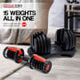 Powertrain 48KG Adjustable Dumbbell Set (Red) & Stand with Flat Incline Decline Bench thumbnail 7